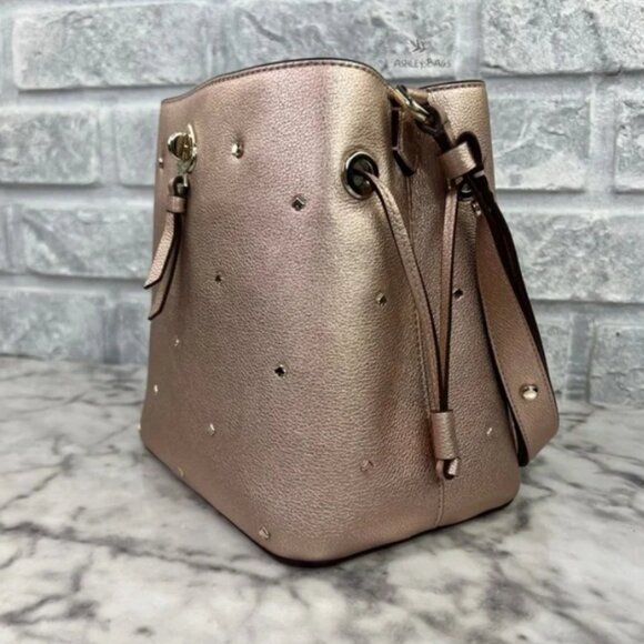 Kate Spade - Marti Small Studded Bucket - Shoulder Bag & Crossbody in Golden Pea - Picture 5 of 13